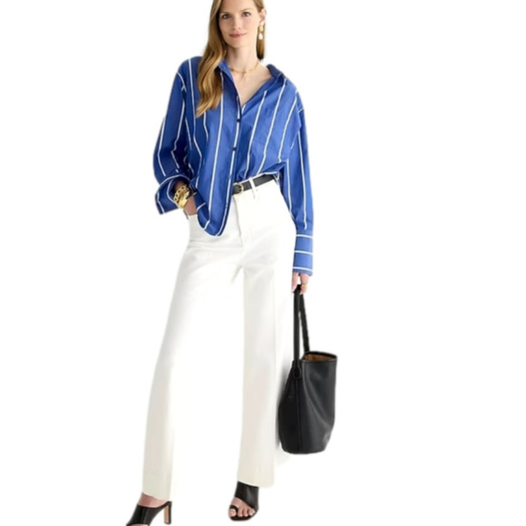 J. Crew Wide-leg denim trouser in‎ white size 32 - Picture 1 of 14